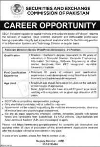 Securities and exchange commission of Pakistan SECP Jobs 2024