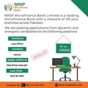 NRSP microfinance Bank latest jobs 2024 